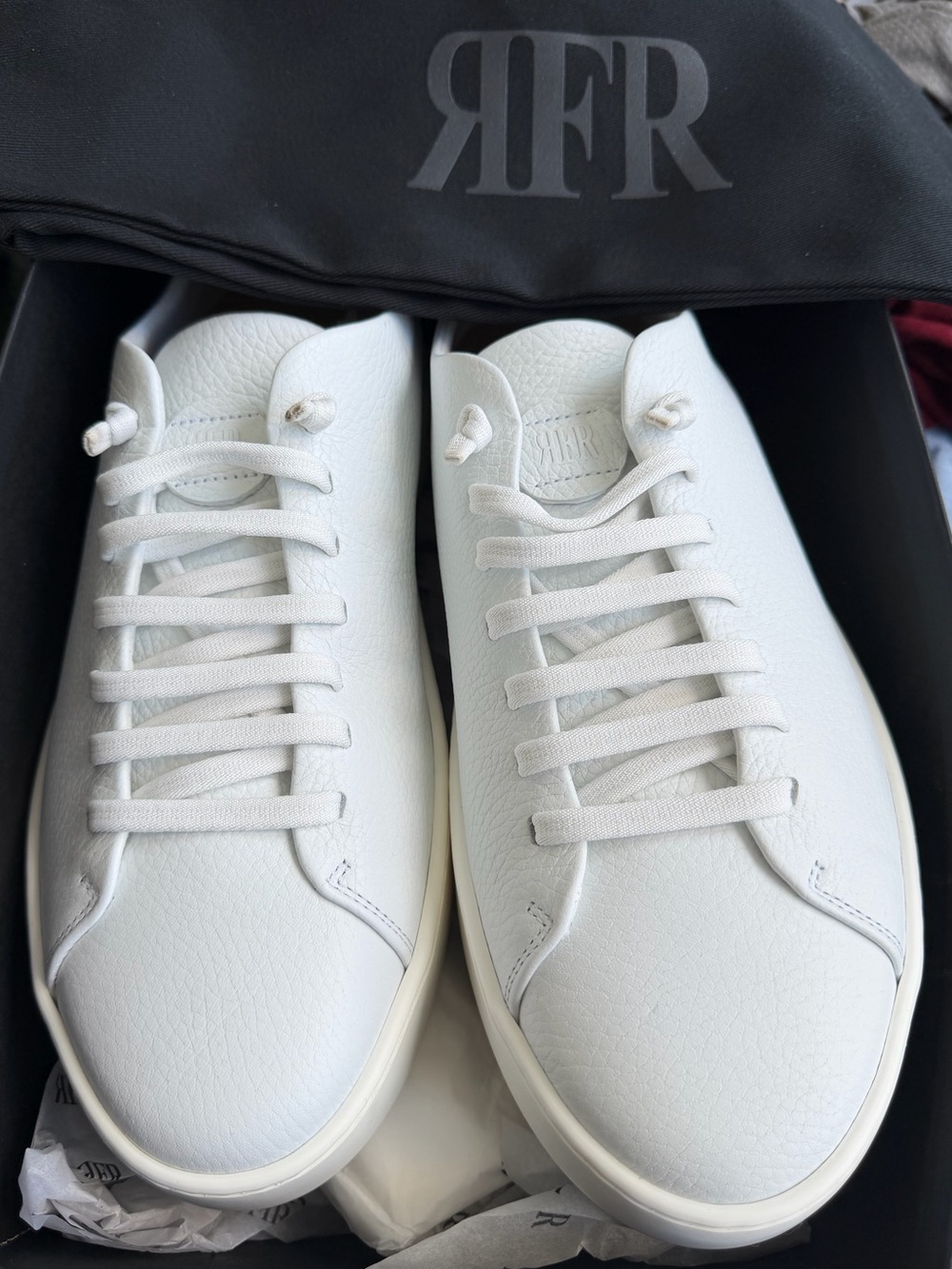RFR White Leather Italian Made Low-Top Sneakers